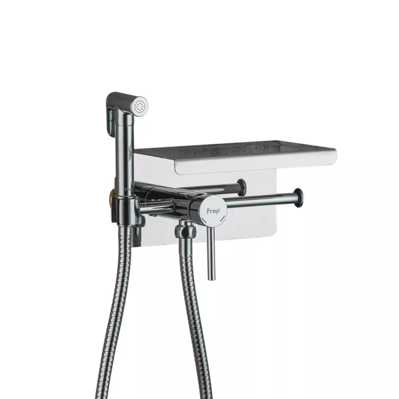 Frap Гігієнічний душ F7516 з паперотримачем та поличкою, хром