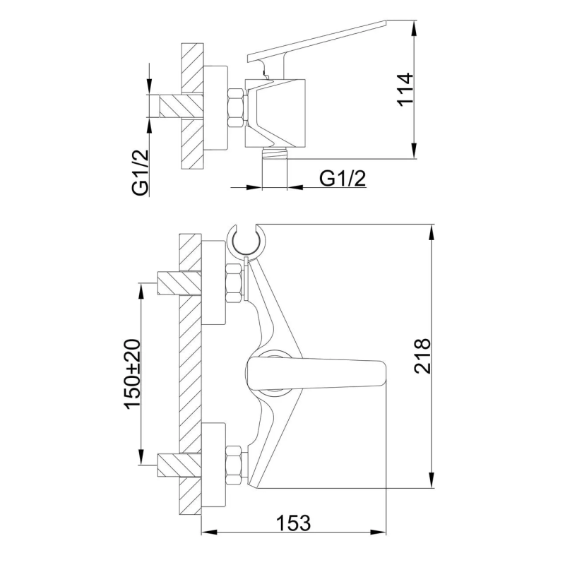 Frap Змішувач для душу з гігієнічною лійкою F2058, білий/хром