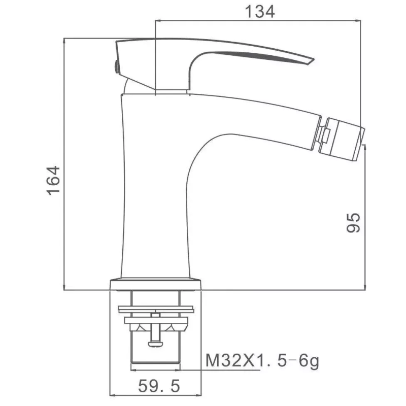 GAPPO Змішувач для біде G5007-8, білий/хром