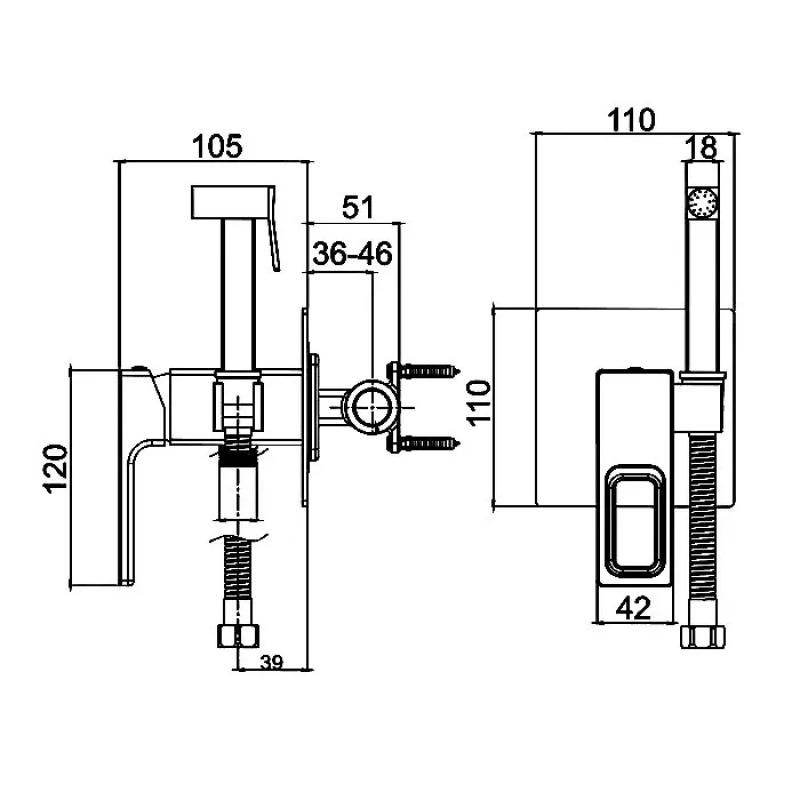 GAPPO Гігієнічний душ G7217-8, білий/хром
