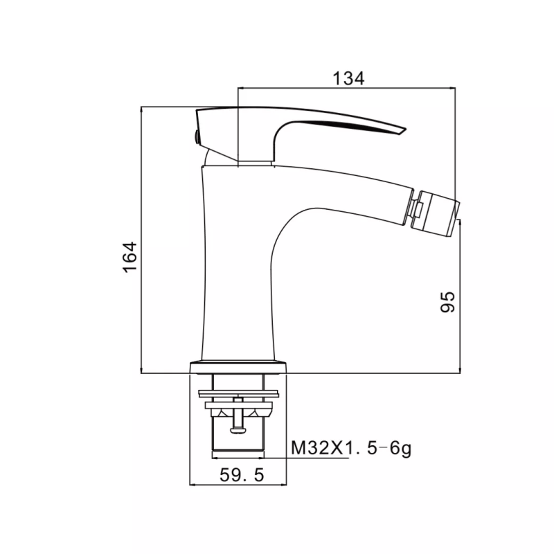 GAPPO Змішувач для біде G5007-6, чорний