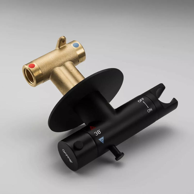 GAPPO Гігієнічний душ G7290-6 з термостатом та гачком, чорний