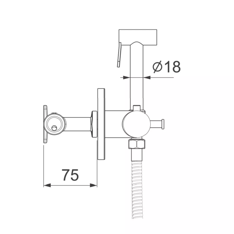 GAPPO Гігієнічний душ G7290-6 з термостатом та гачком, чорний