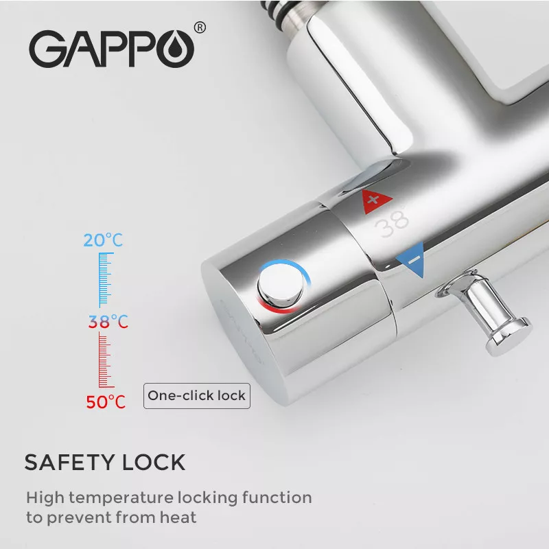 GAPPO Гігієнічний душ G7290 з термостатом та гачком, хром