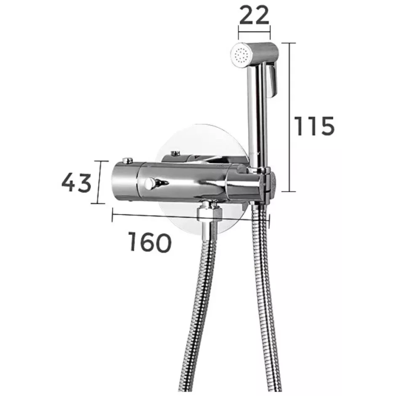 GAPPO Гігієнічний душ G7290 з термостатом та гачком, хром