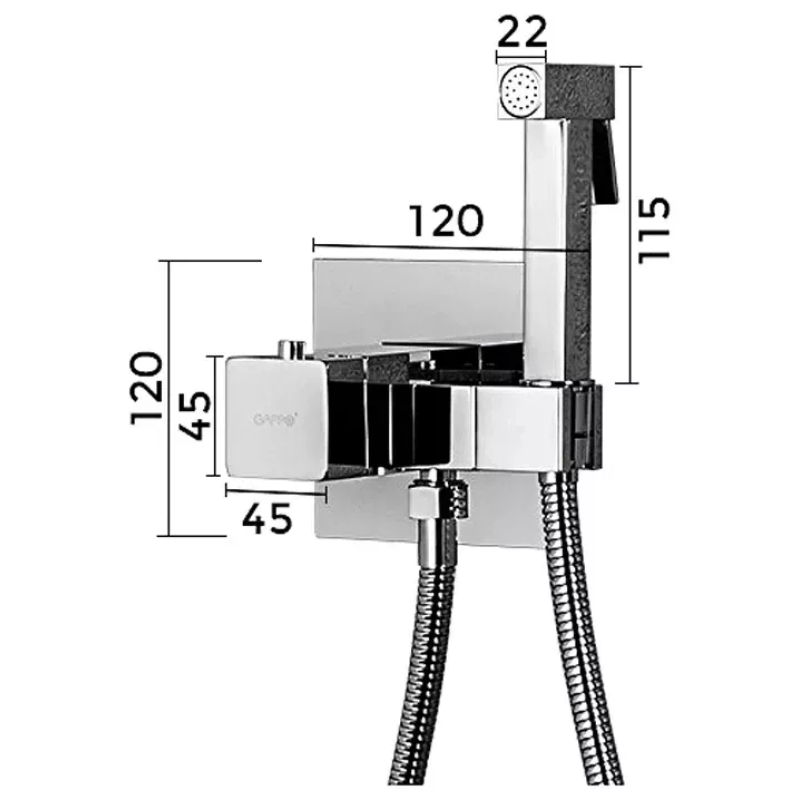 GAPPO Гігієнічний душ G7207-40 з термостатом, хром