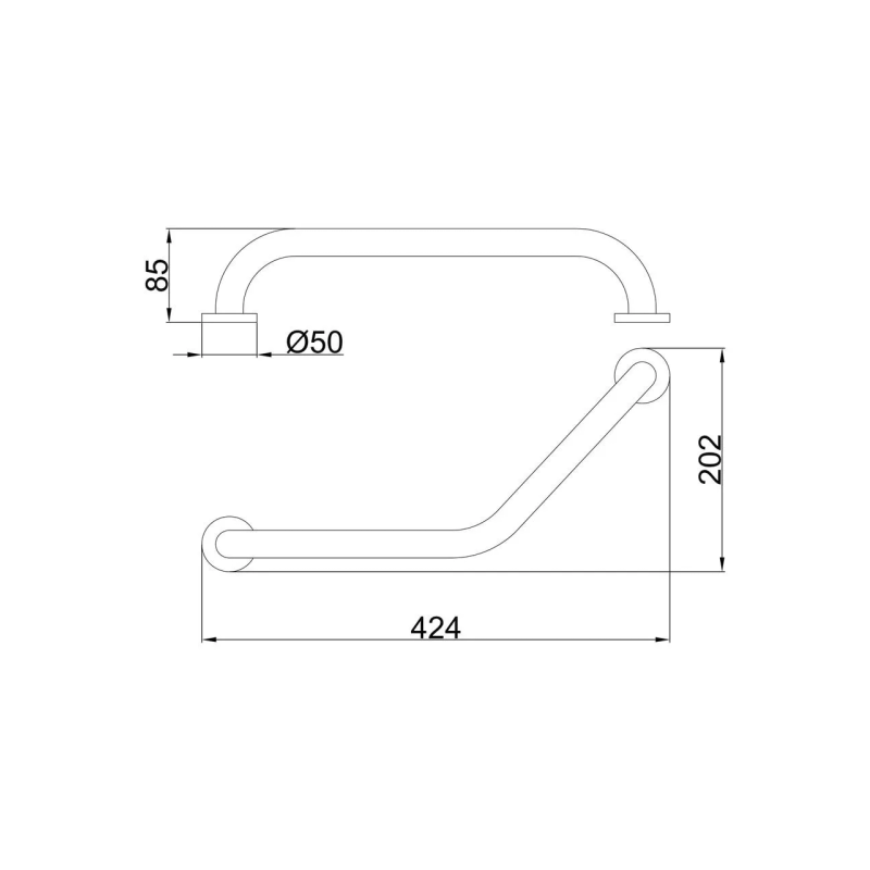 Frap Поручень настінний F1717, хром, 450 мм