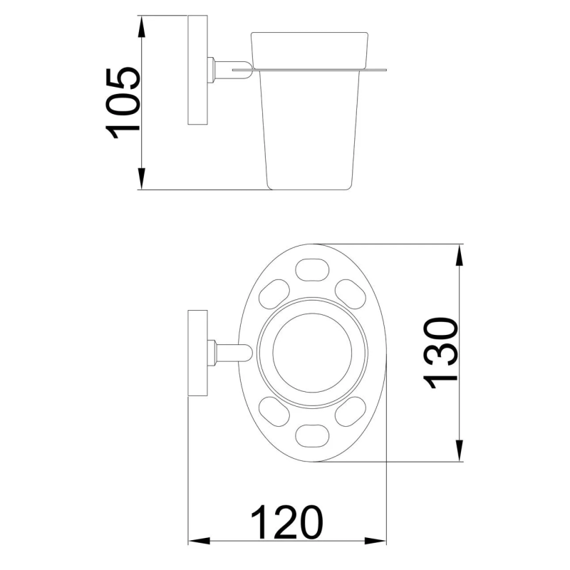 Frap Склянка F1906-1 з тримачем для зубних щіток, хром