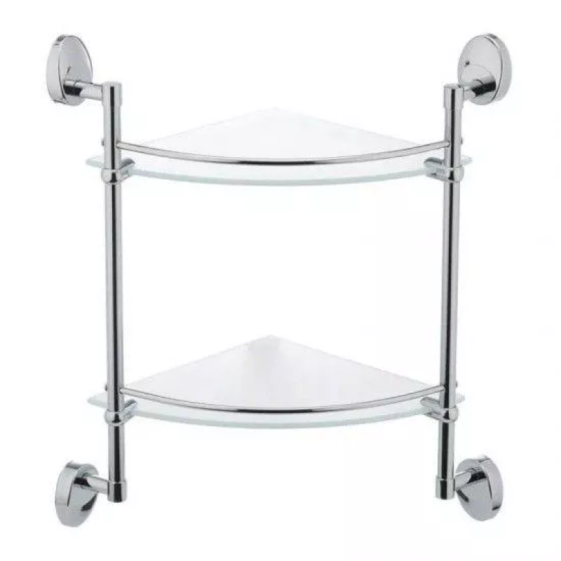 Frap Полиця скляна кутова F1907-2, 2-х ярусна, 290х290 мм