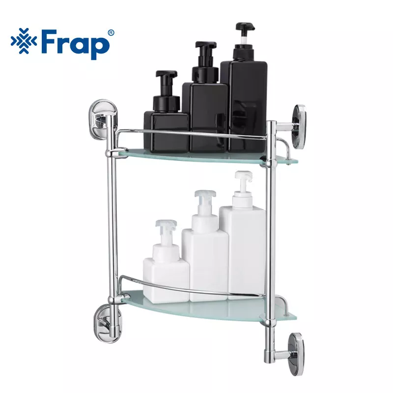 Frap Полиця скляна кутова F1907-2, 2-х ярусна, 290х290 мм