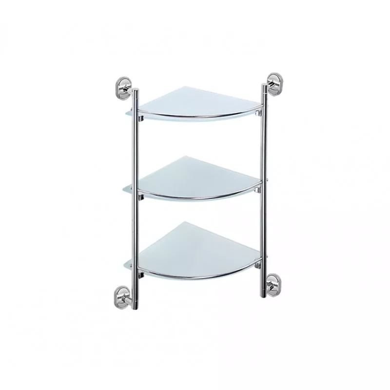 Frap Скляна полиця кутова F1907-3, 3-х ярусна, 290х290 мм
