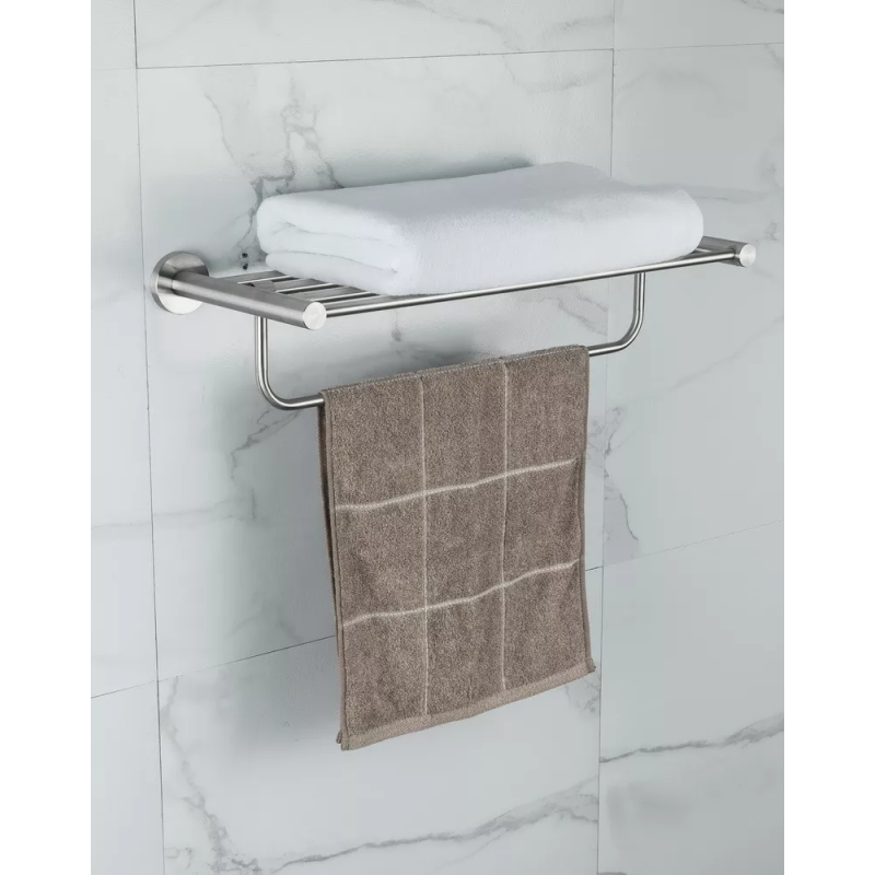 Frap Полиця з тримачем для рушників F30124, нержавіюча сталь, 600 мм