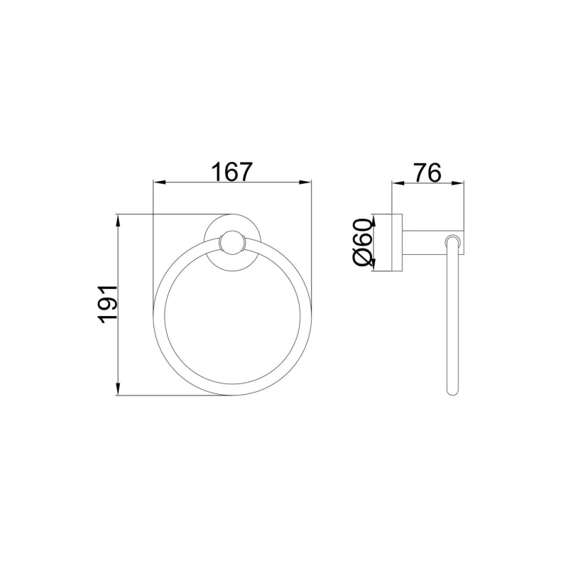 Frap Рушникотримач F30204, нержавіюча сталь, чорний
