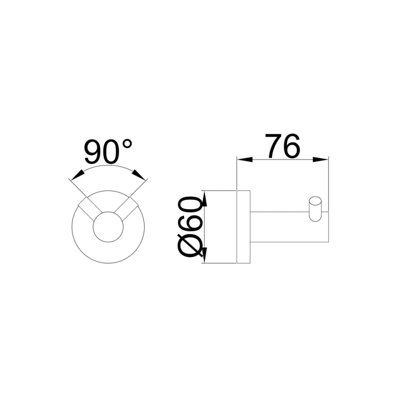 Frap Гачок для ванної F30205, нержавіюча сталь, чорний