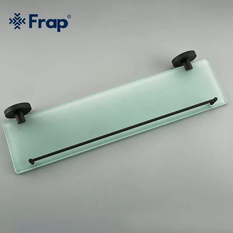 Frap Полиця скляна F30207, нержавіюча сталь, 500 мм, чорний