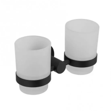 Frap Подвійний стакан для щіток F30208, нержавіюча сталь, чорний