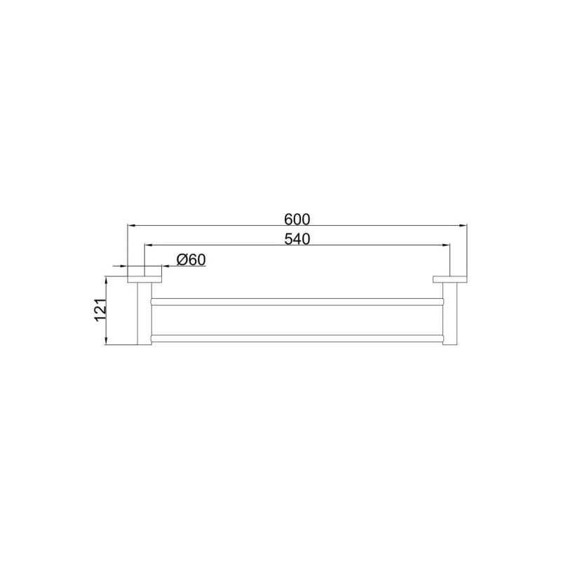 Frap Тримач для рушників F30209, 600 мм, нержавіюча сталь, чорний