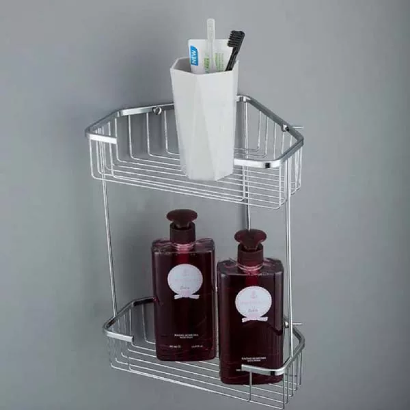 Frap Полиця кутова F335-1, 2-х ярусна, 240х320 мм, хром