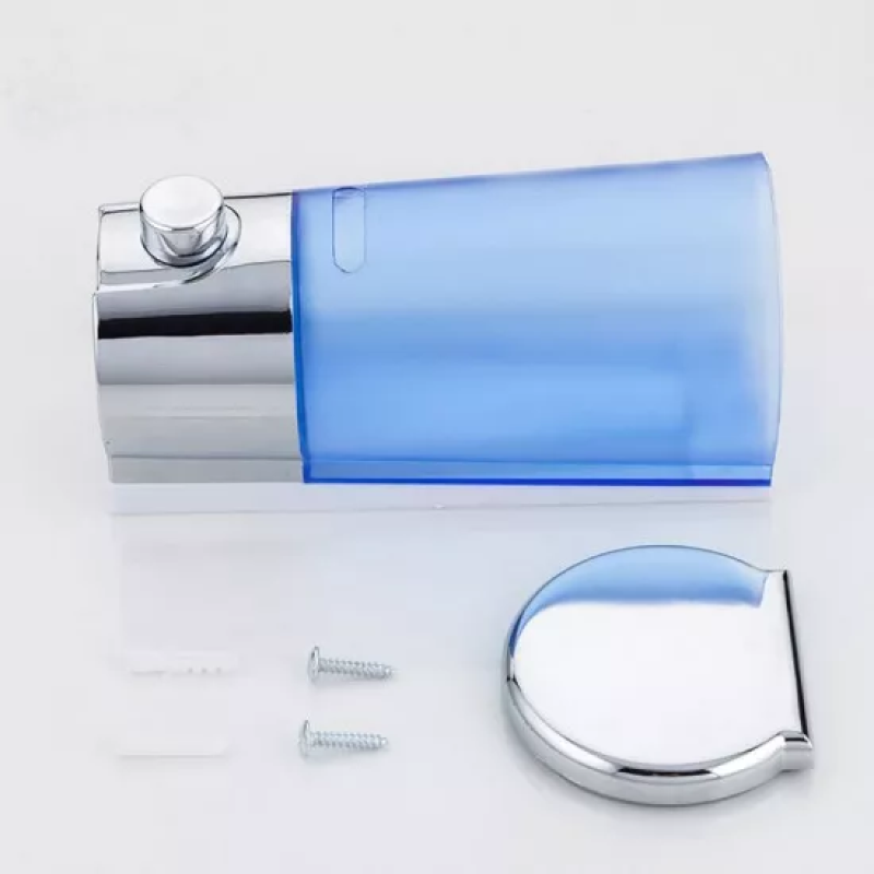 Frap Дозатор рідкого мила F406, пластик, хром/синій, 400 мл