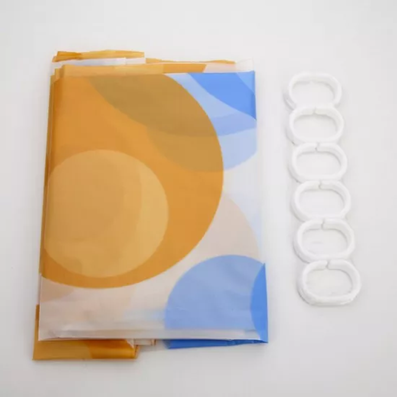 Frap Шторка - фіранка для ванної F8804, поліетилен, 180х180 см, жовтий