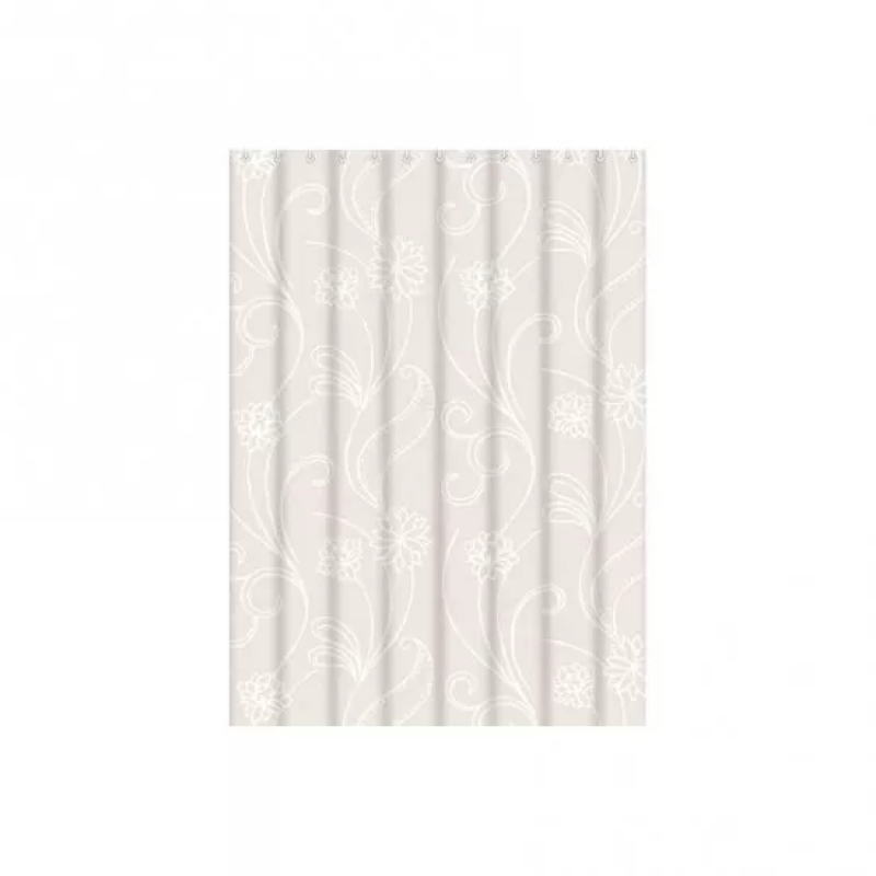 Frap Шторка - фіранка для ванної F8805, поліетилен, 180х180 см, білий/сірий