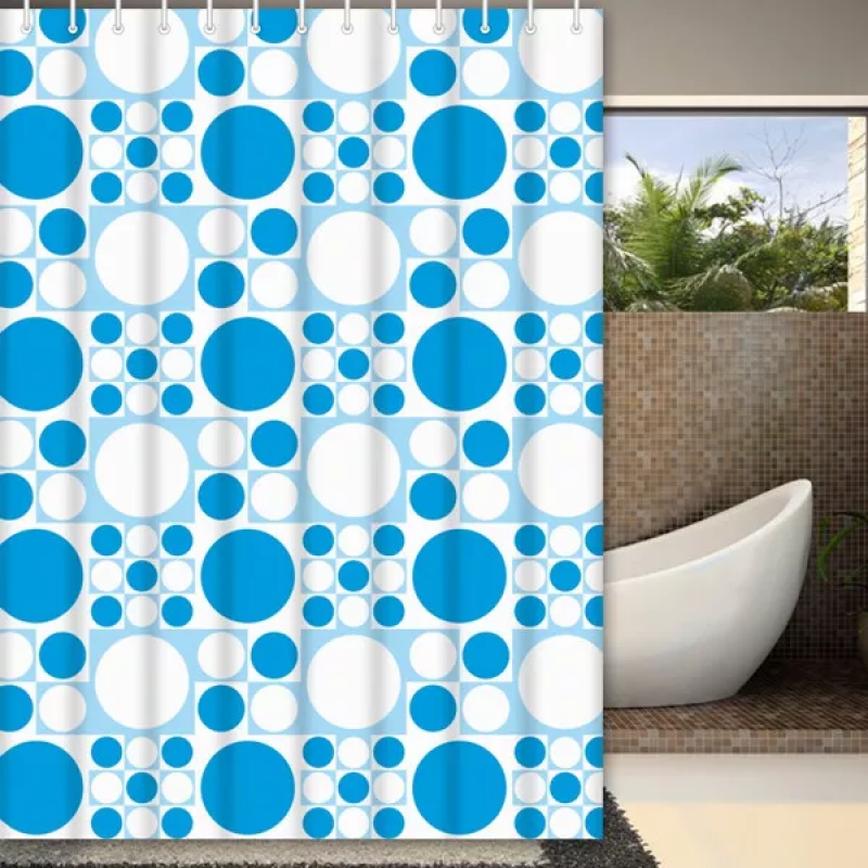 Frap Шторка - фіранка для ванної F8806, поліетилен, 180х180 см, блакитний