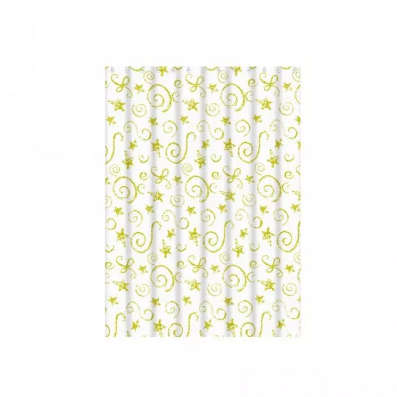 Frap Шторка - фіранка для ванної F8808, поліетилен, 180х180 см, жовтий