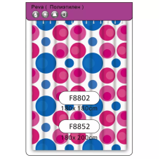 Frap Шторка - фіранка для ванної F8852, поліетилен, 180х200 см, рожевий