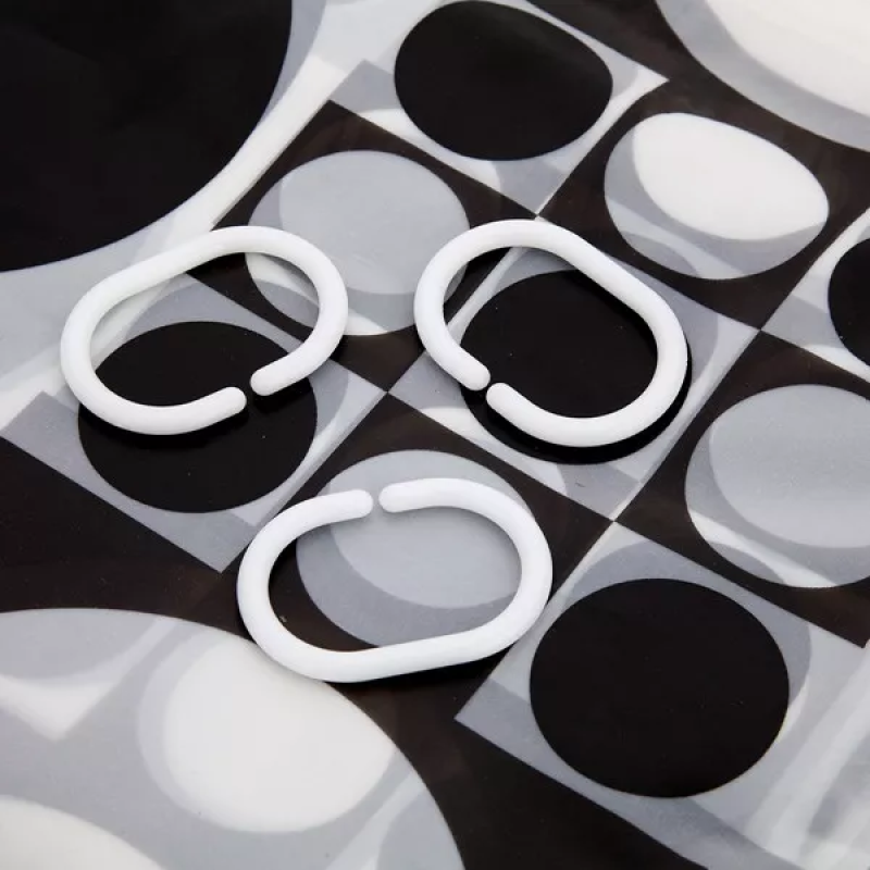 Frap Шторка - фіранка для ванної F8853, поліетилен, 180х200 см, білий