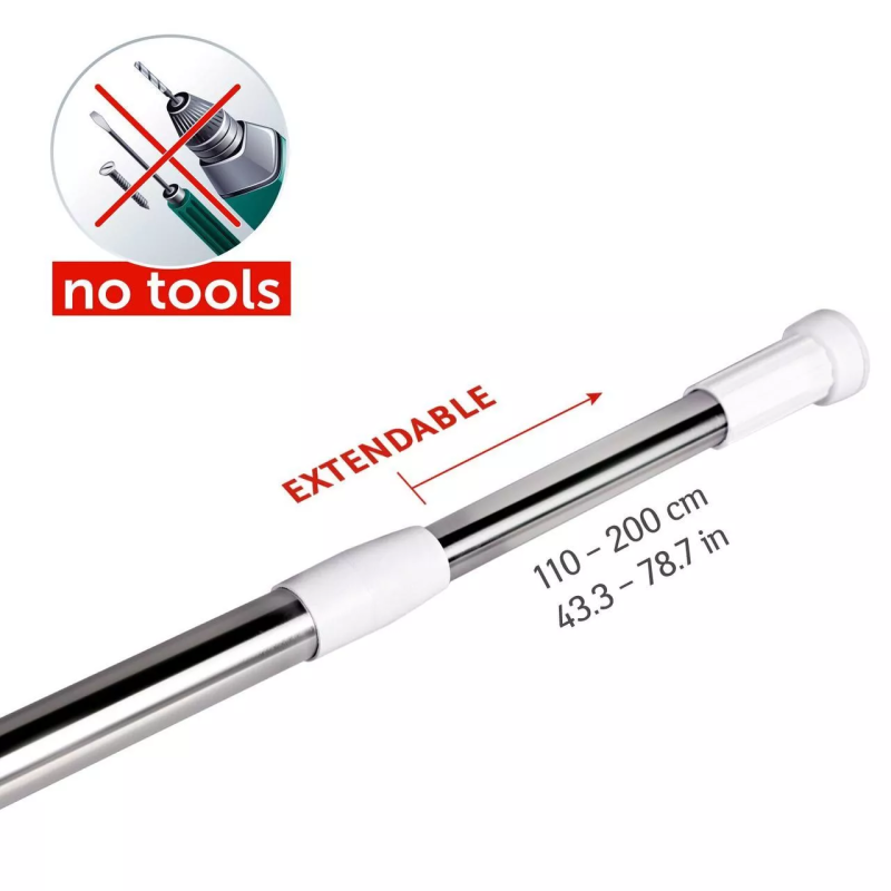 Frap Штанга телескопічна F8903, нержавіюча сталь, 140-260 см