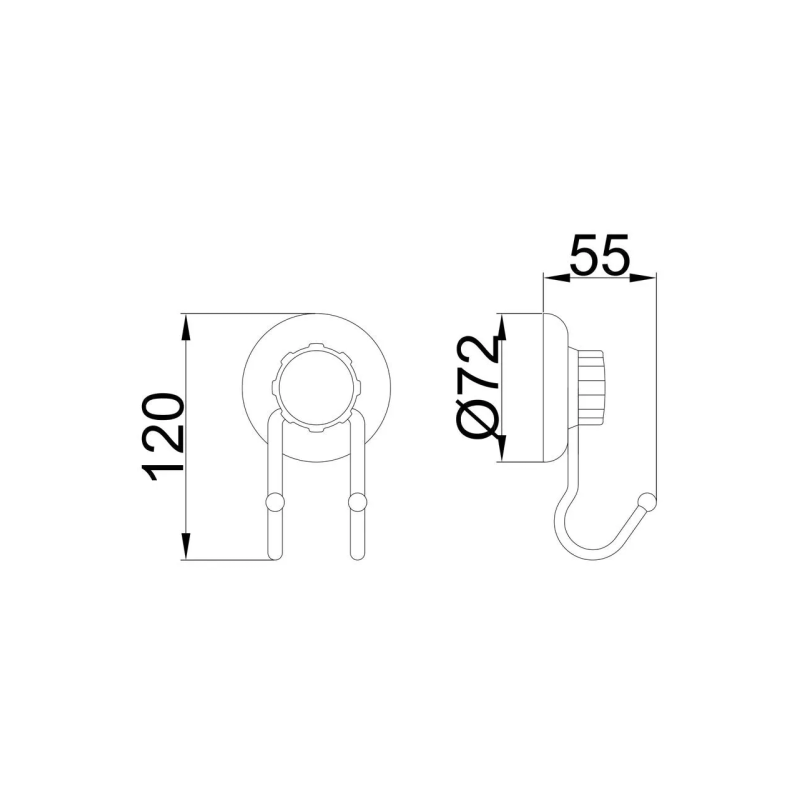 Frap Гачок подвійний для ванної F3905-2 на присосці, хром
