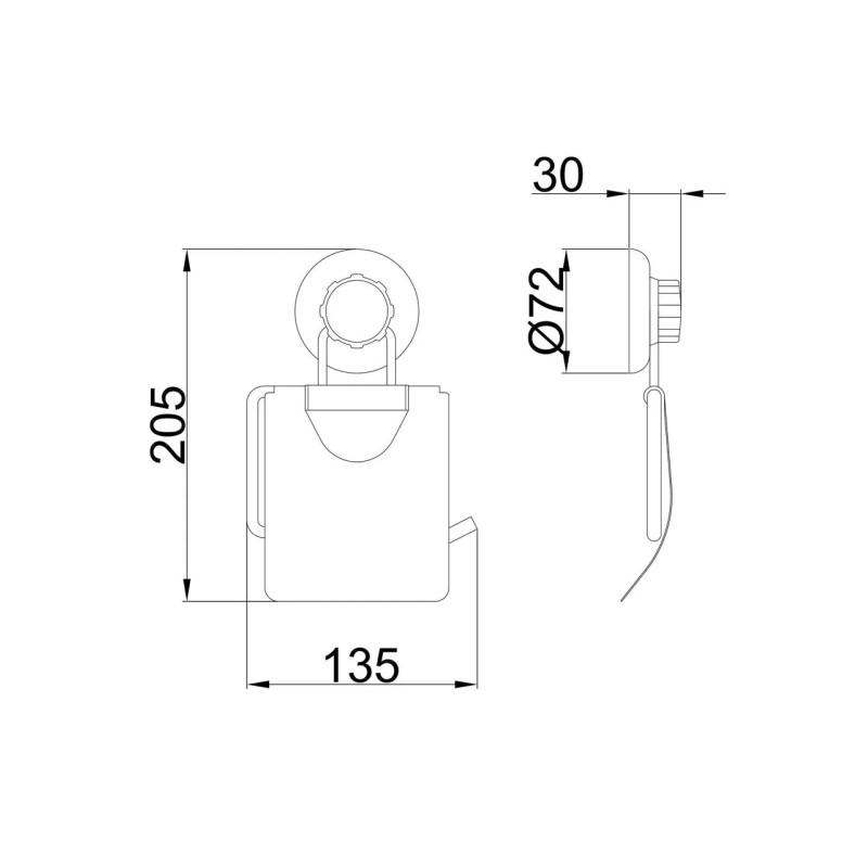 Frap Паперотримач F3903 на присосці, хром