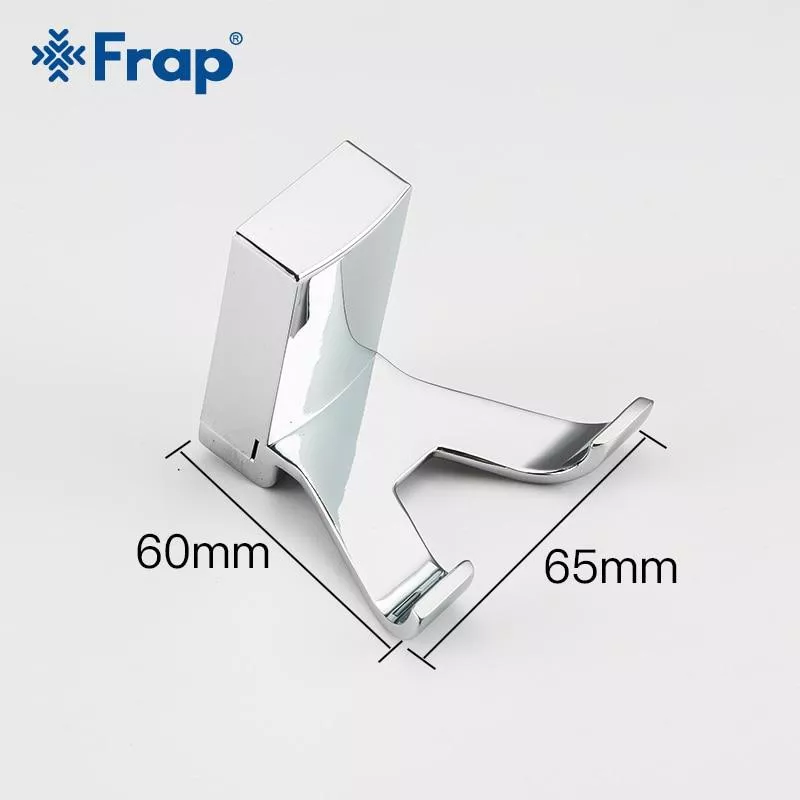 Frap Гачок подвійний для ванної F1805-2 з 2-ма накладками, білий/хром