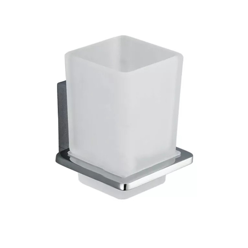 Frap Склянка для щіток F1806, дві накладки, білий/хром