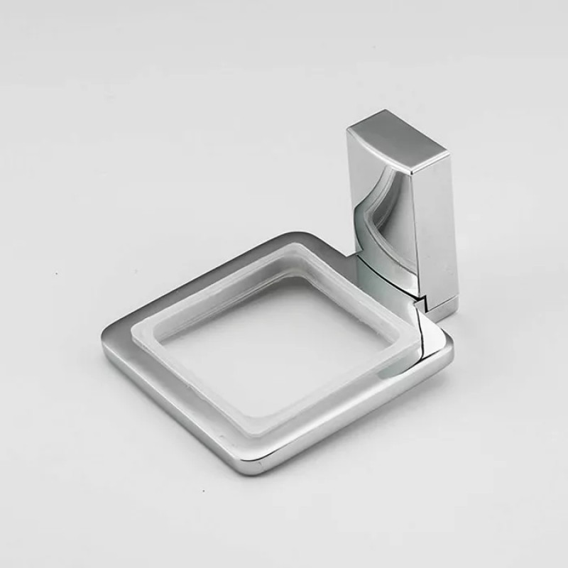 Frap Склянка для щіток F1806, дві накладки, білий/хром