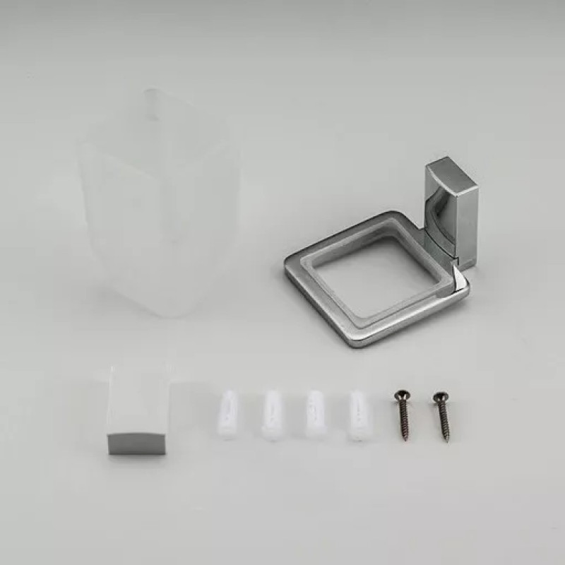 Frap Склянка для щіток F1806, дві накладки, білий/хром