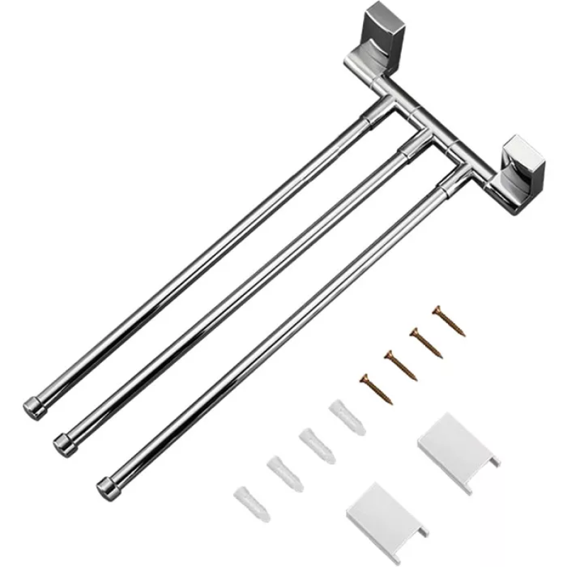 Frap Рушникотримач поворотний потрійний F1813 з 2-ма накладками, 397 мм, білий/хром