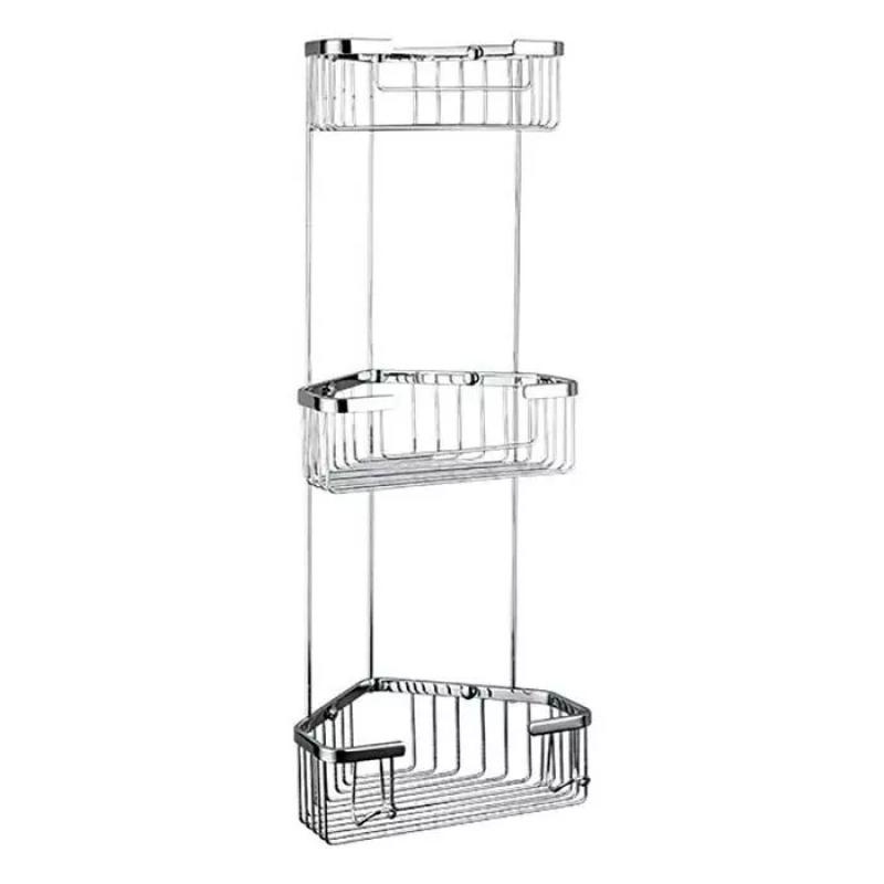 Frap Полиця кутова F351-2, 3-х ярусна, 240х570 мм, нержавіюча сталь, хром