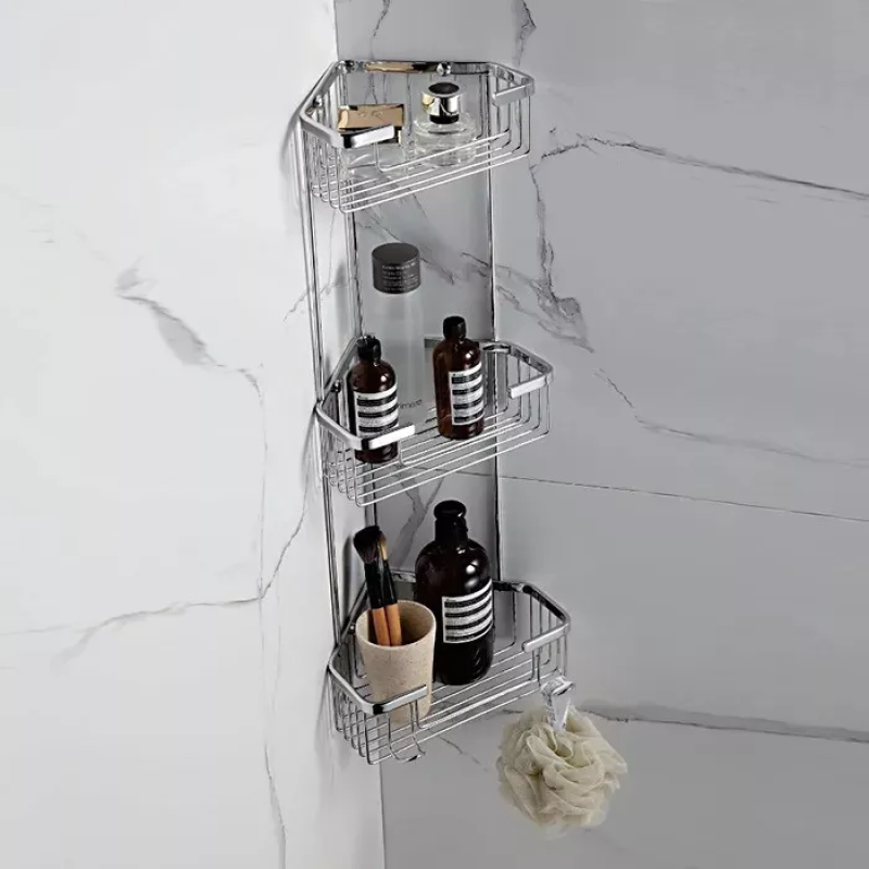 Frap Полиця кутова F351-2, 3-х ярусна, 240х570 мм, нержавіюча сталь, хром