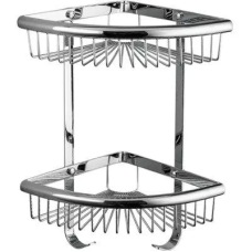 Frap Полиця кутова F352-1, 2-х ярусна, 240х320 мм, нержавіюча сталь, хром