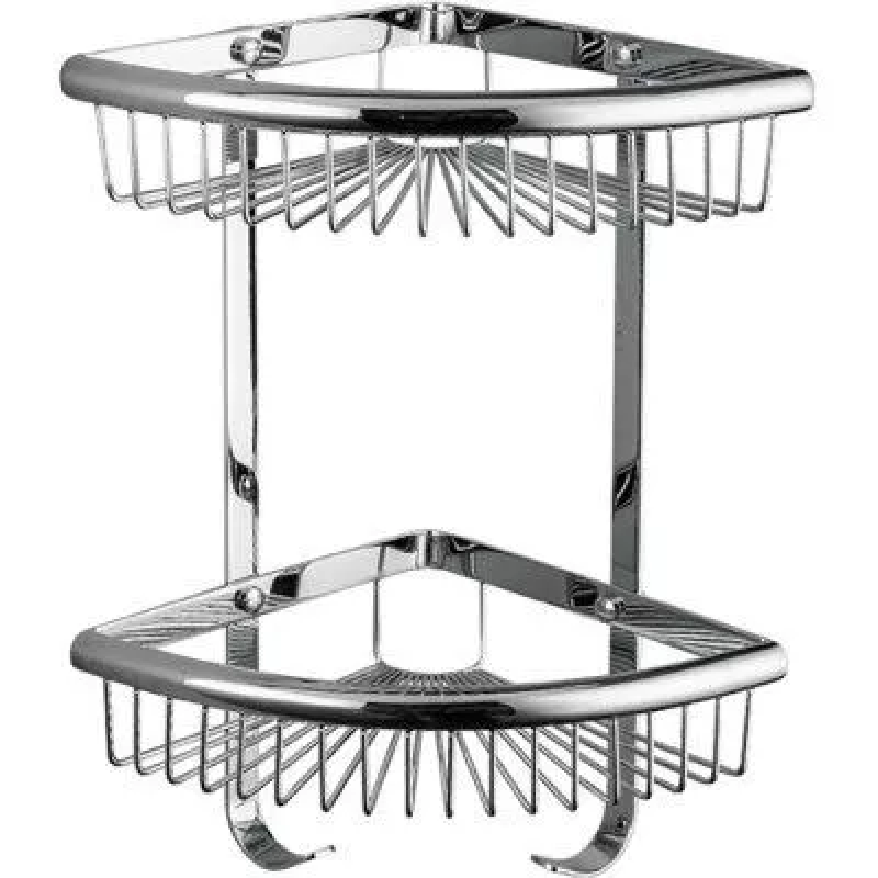 Frap Полиця кутова F352-1, 2-х ярусна, 240х320 мм, нержавіюча сталь, хром