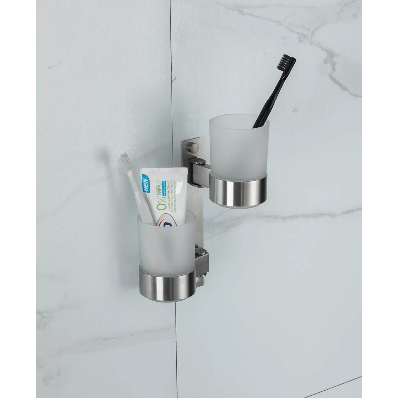 Frap Подвійна склянка для щіток F30408, нержавіюча сталь