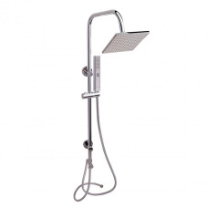 Qtap Душова стійка універсальна Plava на два споживача 1015 мм прямокутна QT1001CRM Chrome