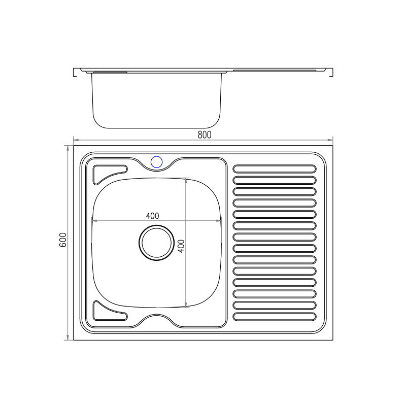 Lidz Кухонна мийка 6080-L 0,6 мм Satin (LIDZ6080L06SAT)