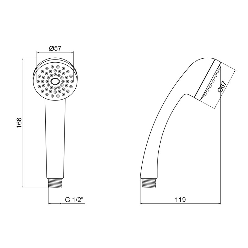 Lidz Лійка для ручного душу Лейки Niagara 02 67 мм округла LDNIA02CRM22035 Chrome