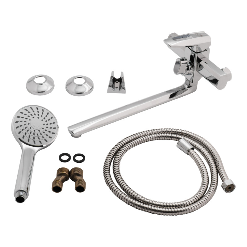 Lidz Змішувач для ванни Sofi 005 з поворотним виливом (з душовим гарнітуром) (k35) LDSOF005CRM22137 Chrome