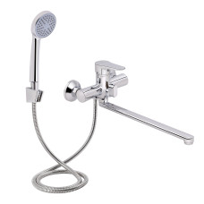 Lidz Змішувач для ванни Nicole 005 з поворотним виливом (з душовим гарнітуром) (k35) LDNIC005CRM22140 Chrome