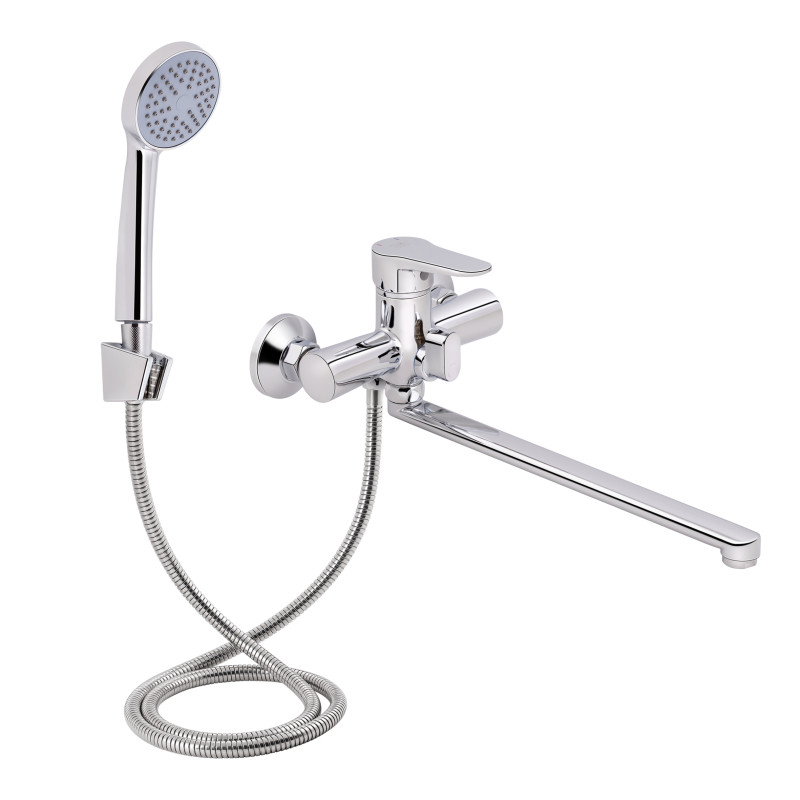 Lidz Змішувач для ванни Nicole 005 з поворотним виливом (з душовим гарнітуром) (k35) LDNIC005CRM22140 Chrome