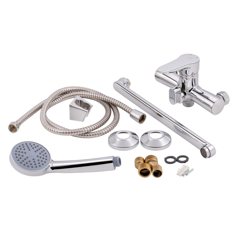 Lidz Змішувач для ванни Nicole 005 з поворотним виливом (з душовим гарнітуром) (k35) LDNIC005CRM22140 Chrome