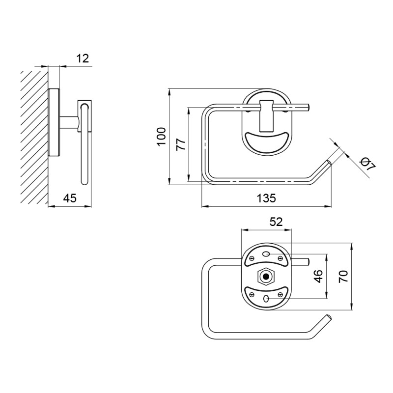 Lidz Тримач для туалетного паперу Oreo 0303 LDORE0303CRM22152 Chrome